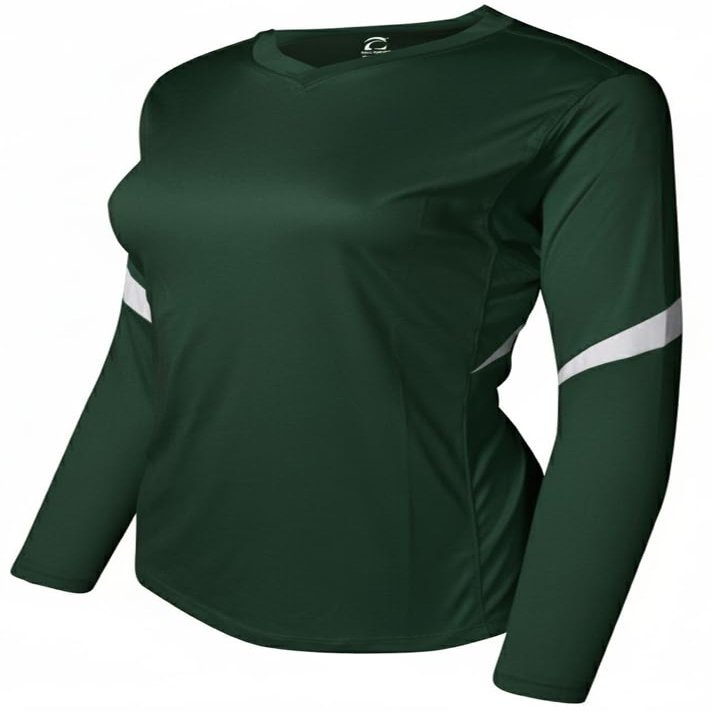 Epic Women's Style Long Sleeve Cooling Green/White Volleyball Jersey XS