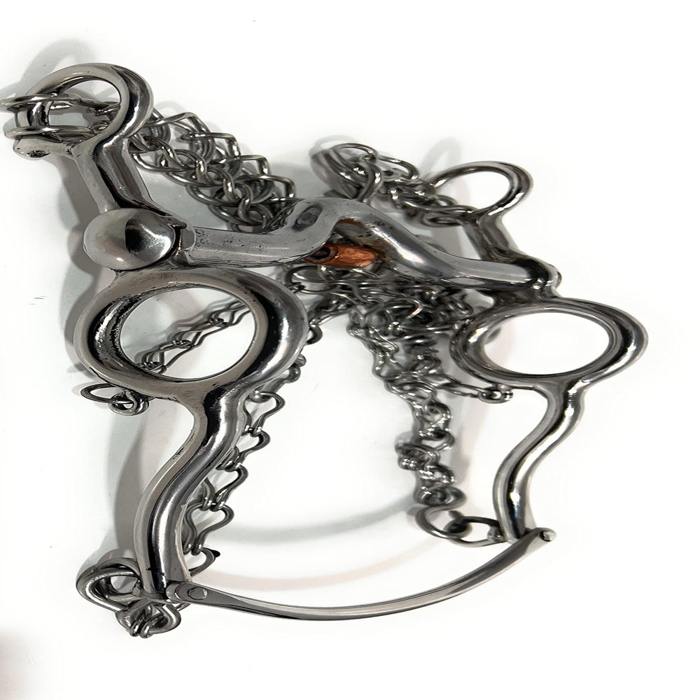 5 1/4" Charro Saddle Horse Bit, Freno Charro para Caballo, Stainless Steel Mexican Horse Bit