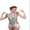 SG.MODA Rhythmic Artistic Gymnastics Leotards for Performance or Competitions/Italian Fabric, Made in Europe Style: B2 / White/Size: XS view 3