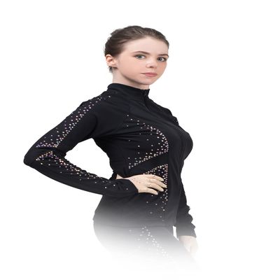 SG.MODA Figure Ice Skating Jacket/Italian Fabric, Made in Europe/Black Jacket J11 / Size: XS