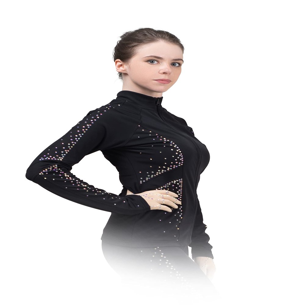 SG.MODA Figure Ice Skating Jacket/Italian Fabric, Made in Europe/Black Jacket J11 / Size: M