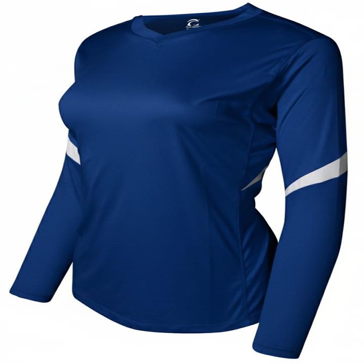 Epic Women's Style Long Sleeve Cooling Blue/White Volleyball Jersey XL