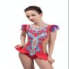 SG.MODA Rhythmic Artistic Gymnastics Leotards for Performance or Competitions/Italian Fabric, Made in Europe Style: B2 / Red/Size: XS view 2