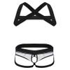 YiZYiF Men's Half Body Chest Harness Jockstrap Nylon Lingerie Set with Metal O Ring Underwear Red O-ring Large view 2