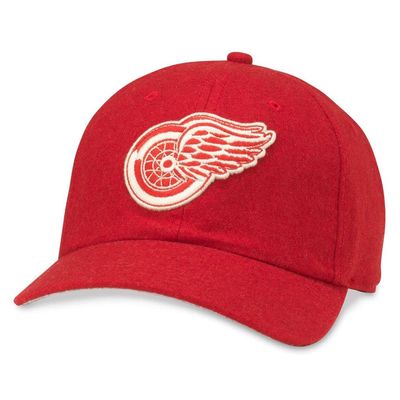 AMERICAN NEEDLE Detroit Red Wings Archive Legend National Hockey League Officially Licensed NHL Team Adjustable Buckle Strap Dad Hat, Red (21005A-DRW-RED)