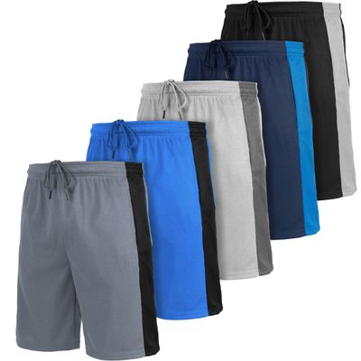 [5 Pack] Mens Dry-Fit Active Athletic Shorts Basketball Running Workout Training Gym