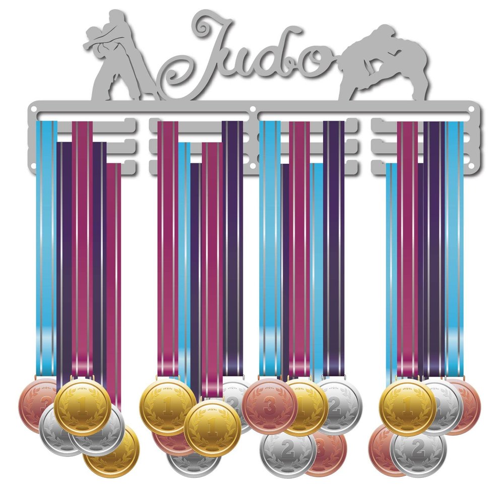 CREATCABIN Medal Holder Judo Medal Hanger Sport DisplayHanger Rack Awards Metal Lanyard Sturdy Wall Mounted Swimmer Runner Athletes Players Gymnastics Girls Gift Over 60 Medals
