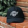 AMERICAN NEEDLE Los Angeles Kings Archive Legend National Hockey League Officially Licensed NHL Team Adjustable Buckle Strap Dad Hat, Black (21005A-LAK-BLK) view 3