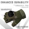 Glove Station The Combat - Fingerless Knuckle Tactical Gloves for Men - Motorcycle Gloves for Tactical Shooting, Airsoft, Hunting, Police Work and Hiking - Green, Small view 2