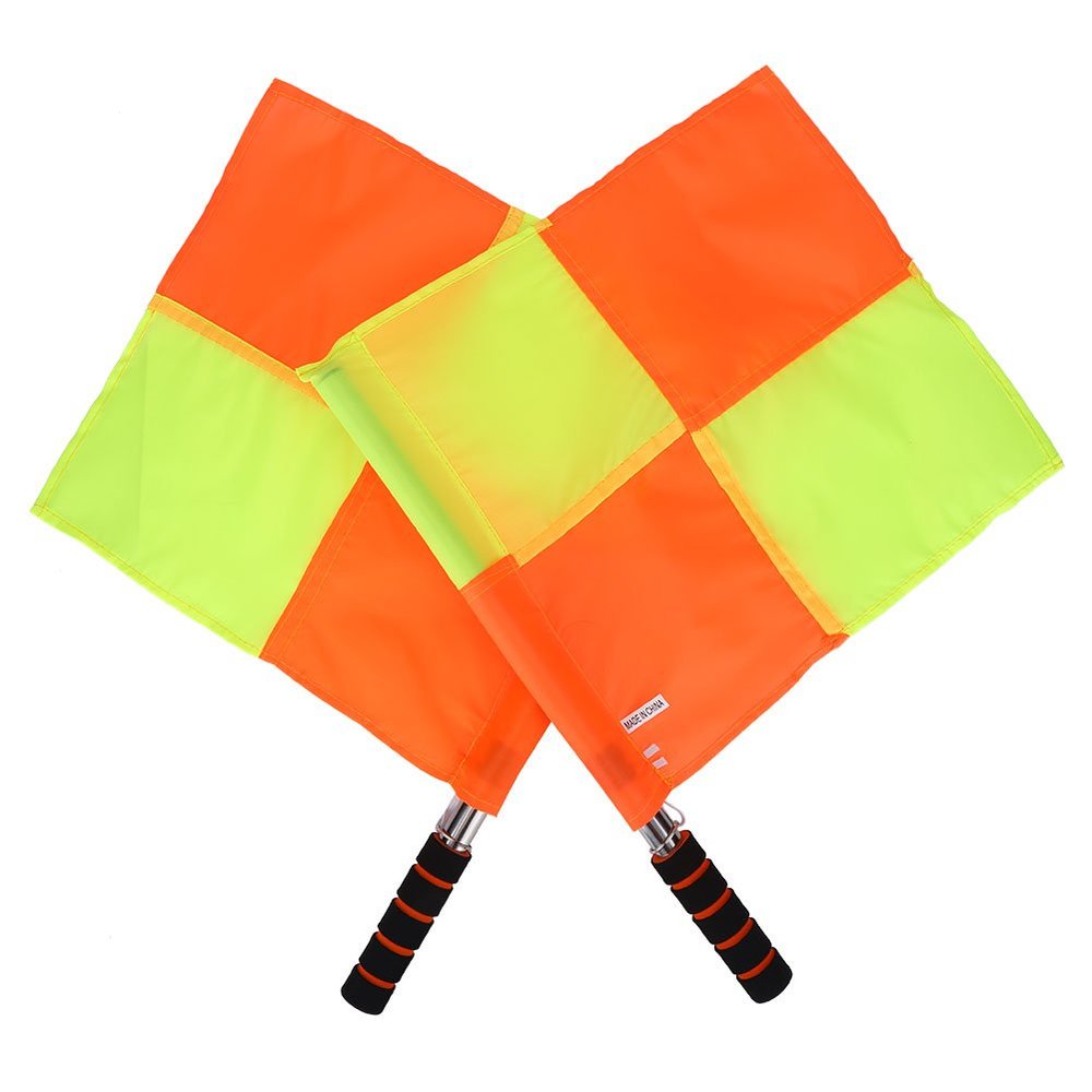 GOTOTOP 2Pcs Soccer Referee Flag Linesman Flag With Steel Tube Flag for Soccer Referee Accessories for Soccer Training Match 15.4 x 13.4inch