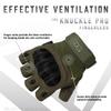 Glove Station The Combat - Fingerless Knuckle Tactical Gloves for Men - Motorcycle Gloves for Tactical Shooting, Airsoft, Hunting, Police Work and Hiking - Green, Large view 3