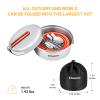 KingCamp Stainless Steel Camping Cookware Set 17pcs with Plates and Bowls Lightweight Pots and Pans with Folding Knife and Fork Set Backpacking Gear Cooking Equipment for 1-2 Person view 3