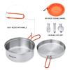 KingCamp Stainless Steel Camping Cookware Set 17pcs with Plates and Bowls Lightweight Pots and Pans with Folding Knife and Fork Set Backpacking Gear Cooking Equipment for 1-2 Person view 4