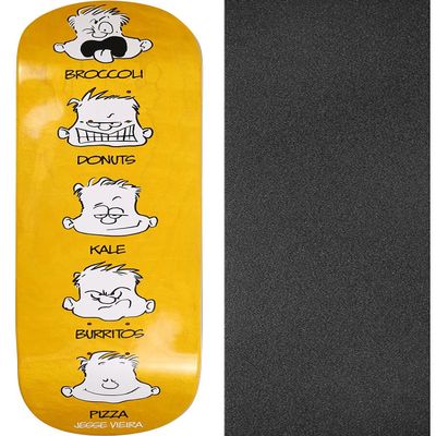 Pizza Skateboards Jesse Vieira Feelings Skateboard Deck - 8" x 31.5" with Black Magic Black Griptape - Bundle of 2 items