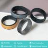 Zollen Breathable Mens Silicone Wedding Rings, Rubber Wedding Engagement Ring Bands for Men for Sports Workout (E: black, silver/black, black/silver, gold/black, 10(19.8mm)) view 2