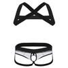 YiZYiF Men's Half Body Chest Harness Jockstrap Nylon Lingerie Set with Metal O Ring Underwear Black O-ring Large view 2