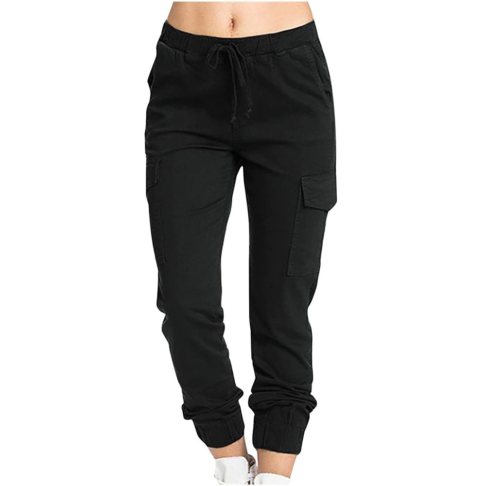 Women's Lounge Pants Cargo Trousers Elastic Waist Casual Multi Outdoor Jogger Pants High Rise Skinny Slim Sweatpants