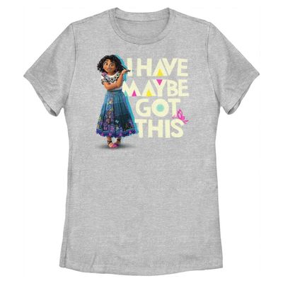 Disney Women's Encanto I Have Maybe Got This Junior's Short Sleeve Tee Shirt, Athletic Heather, Small