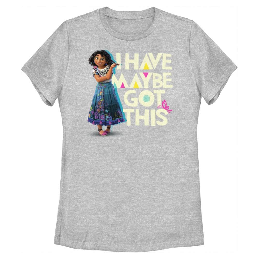 Disney Women's Encanto I Have Maybe Got This Junior's Short Sleeve Tee Shirt, Athletic Heather, Small