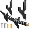 Yookeer 2 Pieces Sword Wall Mount Katana Holder Samurai Sword Display Wood Arts Weapons Stand Wooden Adjustable Cosplay Hook Hanger for Samurai Weapon Saber Tanto Rack view 1