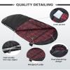 KingCamp Camping Sleeping Bag- XL with Hood, Extra Tall Big Wide Cotton Flannel Lined Portable Packable Sleeping Bags for Cold Warm Weather Backpacking, Hiking, Travel, Outdoors, Black-Large view 4