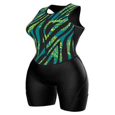 Sparx Women Triathlon Suit Tri Short Racing Cycling Swim Run (2XL, Jungle)