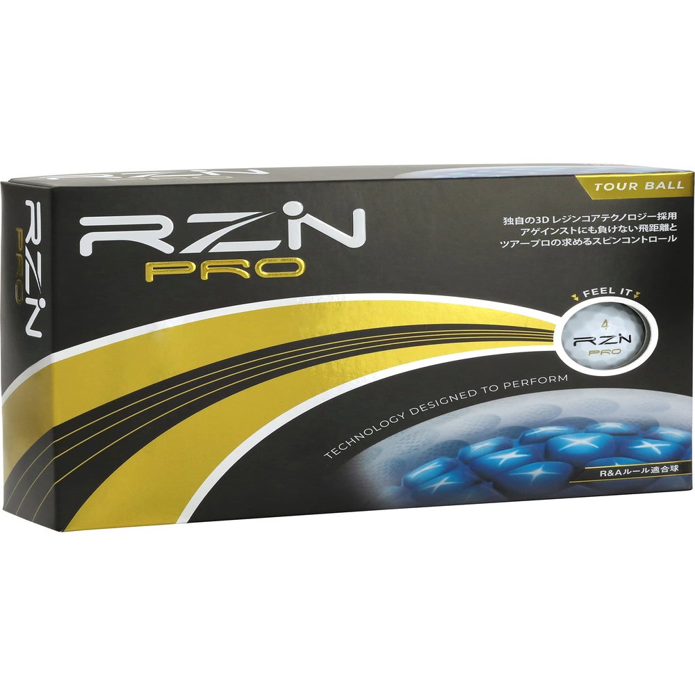 RZN Golf PRO-Box Golf Balls, 4-Piece Set, 1 Dozen (12 Pieces), Resin Golf, Authentic Japanese Distribution, White