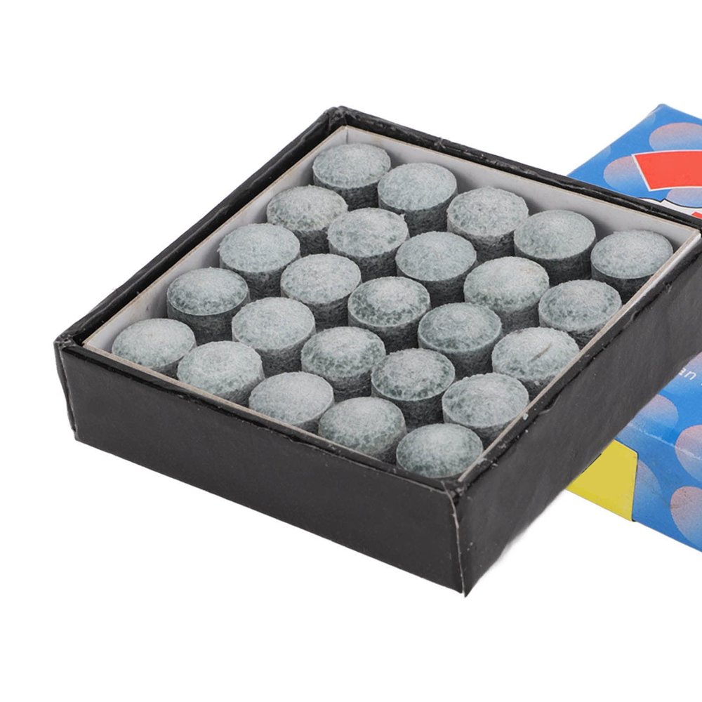 Billiard Cue Tips Replacement, 50Pcs 9mm/10mm/11mm/12mm/13mm Leather Billiard Pool Cue Tips Replacement with Storage Box for Pool Cues Stick and Snooker, Billiard Accessories(9mm)