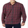 Amazon Essentials Men's Long-Sleeve Flannel Shirt, Dark Red Plaid, Small view 1