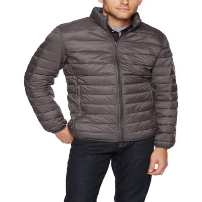 Amazon Essentials Men's Packable Lightweight Water-Resistant Puffer Jacket (Available in Big & Tall), Grey, 3X-Large Big Tall