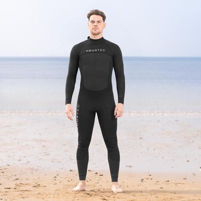 AquaTec Full Length Men's Wetsuits - 6 Size Options - 3X Thicknesses : 2mm, 3/2mm & 5/4mm - Swimming, Surfing, Diving Wetsuits for Men | Full Body Wetsuit (XS, 5/4mm Thickness)