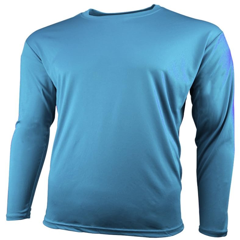 Epic Youth Cooling Performance Long Sleeve Crew T-Shirts (18- Colors Available) Blue XL