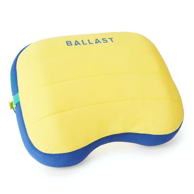 Ballast Beach Pillow Comfy, Durable & Compact, Stays Put on Windy Beaches with Patented Sand Pouch, Inflatable Pillow for Beaches, Pools, Camping, Festivals and Travel (Sunshine Yellow)