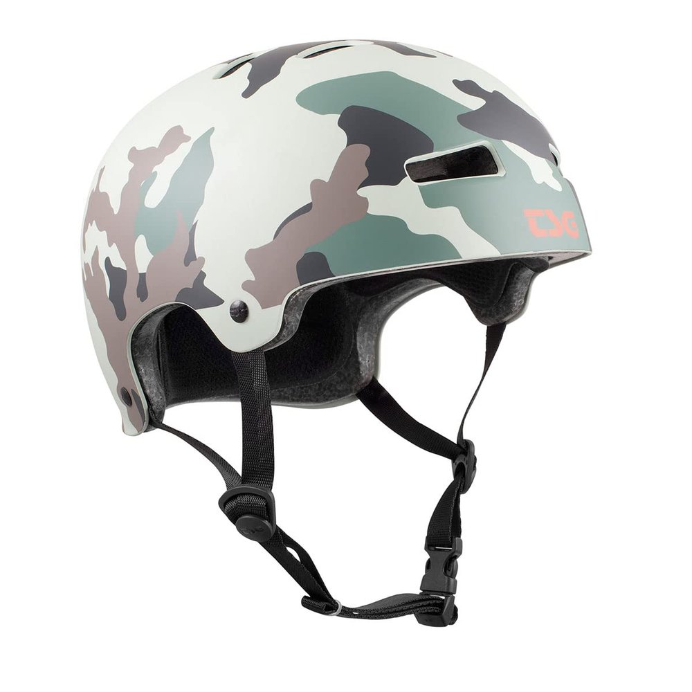 TSG Evolution Skate & Bike Helmet w/Snug Fit & Triple Cert. for Skateboarding, Cycling, MTB, E-Boarding, E-Skating, Longboarding, Park Skating, Urban, Multi Sport (Camo, S/M 54-56 cm)