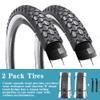 2 Pack Beach Cruiser Bike Tire 26" x 2.125" Folding Bicycle Replacement Tires-Black/White Side Wall (Pair White Wall) view 2