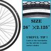 2 Pack Beach Cruiser Bike Tire 26" x 2.125" Folding Bicycle Replacement Tires-Black/White Side Wall (Pair White Wall) view 3