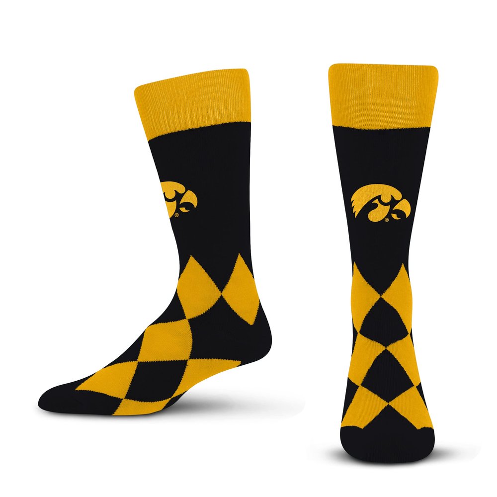 For Bare Feet Unisex NCAA Iowa Hawkeyes Big Diamond Team Color Socks OSFM