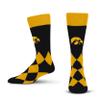 For Bare Feet Unisex NCAA Iowa Hawkeyes Big Diamond Team Color Socks OSFM view 1