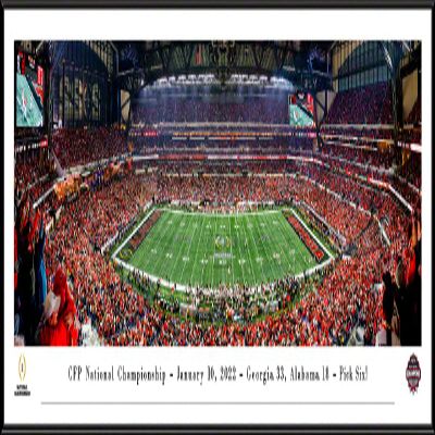 Georgia Bulldogs, 2021 National Champions, Pick Six - 40.25x13.75-inch Standard Framed Print by Blakeway Panoramas