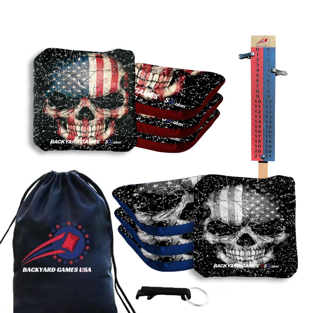 CornholeGamesUSA Pro Cornhole Bags Set of 8 Regulation - Professional Cornhole Bags for Tournament Play, Slick n Stick Bean Bags for Cornhole, Corn Hole Bags Regulation Set of 8- Made in USA