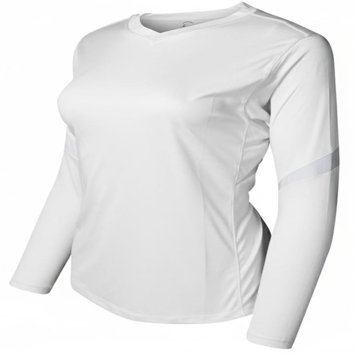 Epic Girl's Style Long Sleeve Cooling White Volleyball Jersey S