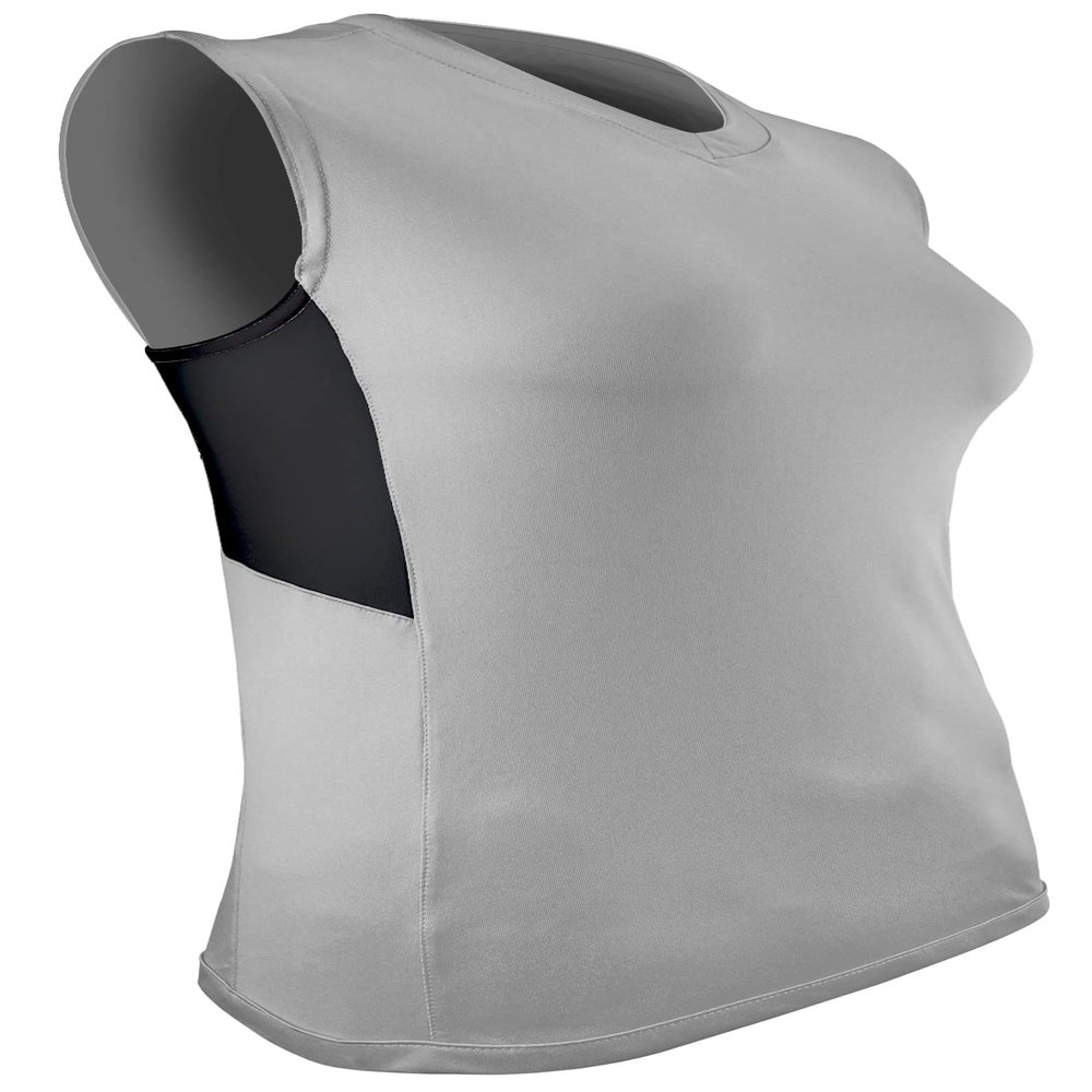 Epic Girl's Line Drive Sleeveless Softball Jersey for Grey/Black L