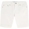 Calvin Klein Girls' Bermuda Jean Shorts, Stretch Denim, Skinny Fit, Roll-Up Cut-Off Hem, Whiteout/Cut Off, 10 view 1