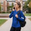 Epic Girl's Style Long Sleeve Cooling Blue/White Volleyball Jersey L view 3