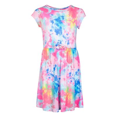 Hurley Girls' Girls' Short Sleeve Casual Dress, Pink, Large US