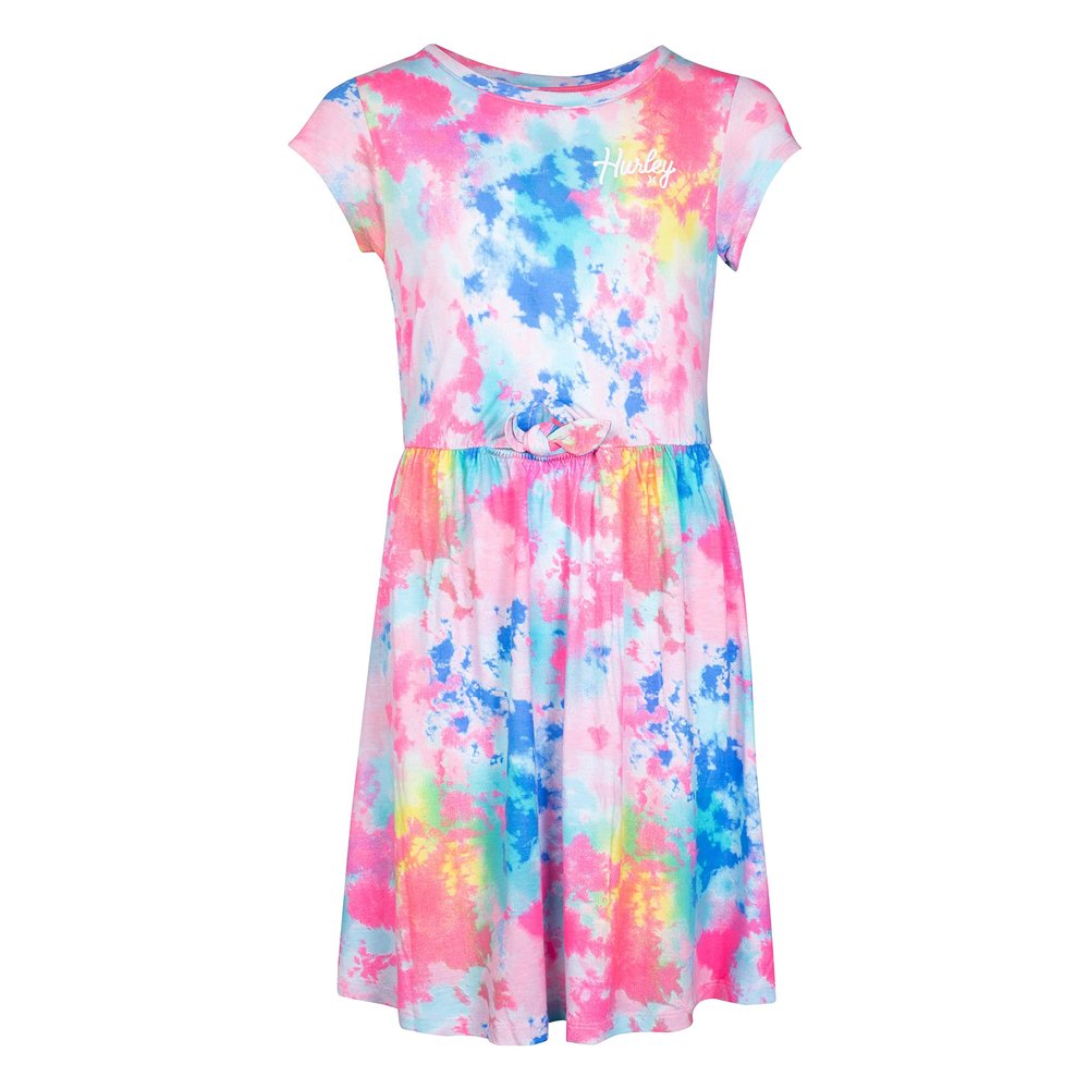 Hurley Girls' Girls' Short Sleeve Casual Dress, Pink, Large US
