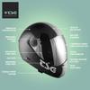 TSG - Pass Pro Full-face Helmet w/Two Visors | Performance Helmet for Downhill Skateboarding, E-Skating, E-Onewheeling, Longboarding | Compact, Aerodynamic | Scratch Proof Visor, Matt Blue, XL view 2