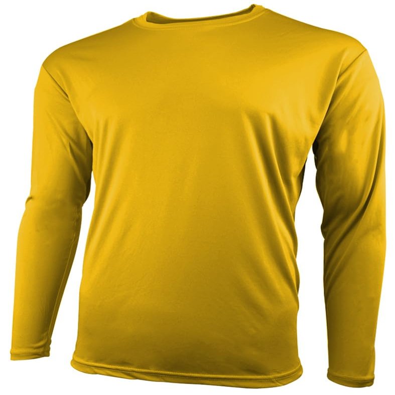 Epic Youth Cooling Performance Long Sleeve Crew T-Shirts (18- Colors Available) Yellow S