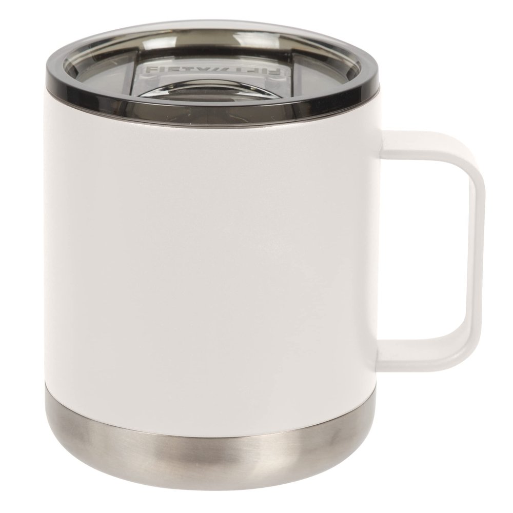 FIFTY/FIFTY 15oz - White Camp Mug with Slide Lid