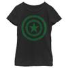 Marvel Girl's Clover Shield T-Shirt, Black, X-Small view 1